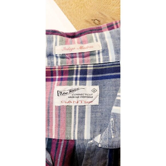 GANT Rugger Indigo Madras Men's Button Down Shirt - Picture 4 of 8